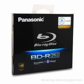 Blank Blu-ray Disc with 25GB Media Capacity, 6x Writing Speed, TUV Mark, 50 Years Archive Lifespan